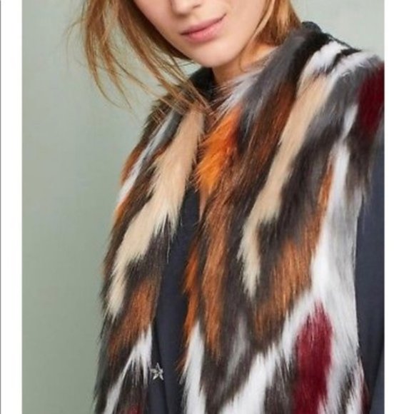 Anthropologie Vivid Faux Fur Vest NEW - Picture 4 of 7